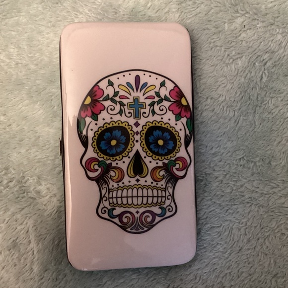 Sugar Skull Clutch Wallet Day of the Dead Purse 👛 - Picture 3 of 5